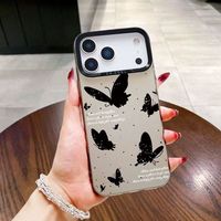 Coques de Téléphone Antichoc Luxe Papillons pour iPhone 17 Air 16 15 Plus Pro Max 14 13 12 11 – Housse de Protection Arrière Anti-chute