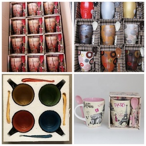 Fabricant Tasse à café en céramique souvenir personnalisée <span class=keywords><strong>Paris</strong></span> Tour Eiffel Design Vintage Tasses en porcelaine avec cuillère - Product Image 6