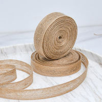 Ruban en jute de 10 m/rouleau, ruban en toile de jute de 1,5 cm, 2,5 cm, 3,8 cm, 5 cm, ruban en soie de poisson, ruban en lin pour emballage cadeau, emballage de bouquet