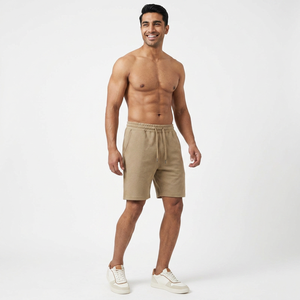 OEM logotipo personalizado bordado impreso diseño transpirable 250g verano pesado deportes pantalones cortos casuales patrón medio sólido DDP envío - Product Image 1