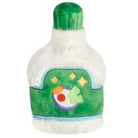 Accessoire en peluche douce, design bouteille avec motif alimentaire, article décoratif pour espace d'activités pour animaux de compagnie