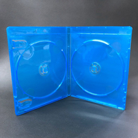 Boîtier de rangement double disque 14 mm en PP bleu personnalisé pour jeux Blu-ray DVD, coque de protection pour supports multimédia PS4 PS5