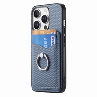 Étui en cuir PU avec béquille et porte-cartes pour iPhone 16 Pro, avec anneau et coque arrière, accessoire de téléphone portable