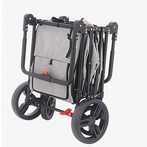 Chariot pliable pas cher en gros avec auvent, chariot utilitaire portable pour le shopping et le jardin, double siège et plateau amovible - Product Image 4