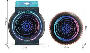 จานบิน LED ใช้แบตเตอรี่ สำหรับกีฬากลางแจ้งและกิจกรรมชายหาด พร้อมไฟ LED 42 ดวง สำหรับเล่นกลางคืนและเกมกลางแจ้ง - Product Image 2