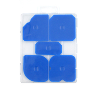 Ensemble de grattoirs à Joint bleu, 5 pièces, spatule en Silicone avec boîte en plastique