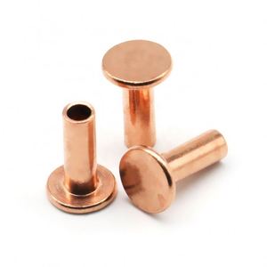 Rivets semi-tubulaires en cuivre rouge à tête plate, norme ISO, marque Saitong, tailles personnalisées 3mm 4mm 5mm pour la maroquinerie et la quincaillerie de ceintures - Product Image 2