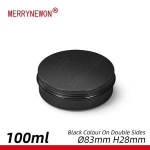 50ml 100ml 150ml Black Aluminum Tin Can Metal Seamless Packaging Custom logo Portable Empty Aluminum Can Jar 30ml 60ml - Product Image 5