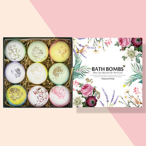 Bombes de bain artisanales de luxe OEM aux fleurs, beurre de karité et noix de coco, boules effervescentes 100% naturelles, coffret cadeau pour enfants, femmes, filles, anniversaire, Saint-Valentin - Product Image 1