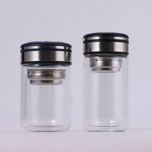 Tasse en verre à double paroi pour femmes, épaisse, isolée thermiquement, mini tasse à thé portable pour le bureau, cadeau, tasse publicitaire avec logo - Product Image 3