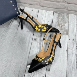 Zapatos de Tacón Alto Personalizados de Alta Gama para Mujer, Elegancia Clásica, Punta en Pico Negra, Zapatos de Verano a la Moda - Product Image 6