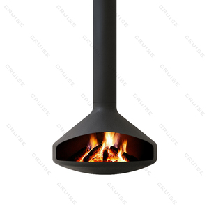 CRUISE CRUISE plafond suspendu moderne en acier personnalisé Unique <span class=keywords><strong>gaz</strong></span> à <span class=keywords><strong>foyer</strong></span> <span class=keywords><strong>ouvert</strong></span> Villa à bois hôtel appartement cheminée circulaire - Product Image 5