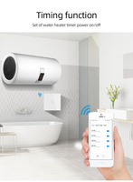 Prise murale intelligente WiFi 2 en 1 13A avec 2 prises USB-A, compatible Alexa, contrôle par application EweLink, panneau en verre trempé et plastique