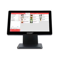 Terminal Punto de Venta Todo en Uno con Pantalla Táctil de 15.6 Pulgadas y Carcasa de Aluminio, Sistema POS de Escritorio, Caja Registradora para Restaurante