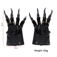 Gants à griffes de dragon pour Halloween, gants longs en cuir PU noir gothique pour cosplay, accessoires de costume de fête