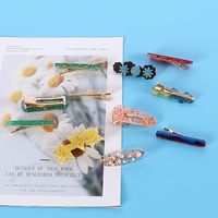 Kit d'accessoires pour pinces à cheveux pour filles en résine époxy cristalline DIY, formes irrégulières variées, silicone finition miroir