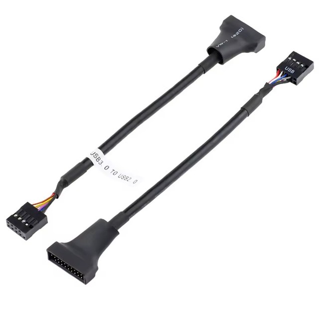 15cm Computer Motherboard 9 pin USB 2.0 Female port to 19 pin USB 3.0 male header converter cable adapter