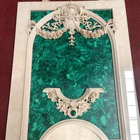 Pierre de malachite verte personnalisée Table ronde en marbre vert Meubles en pierres précieuses pour la décoration intérieure de la maison