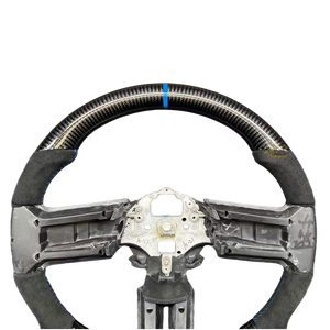 พวงมาลัย A1ฟอร์ดมัสแตง2015-2017, พวงมาลัยคาร์บอนไฟเบอร์ทรงดีหนังตะเข็บแดงออกแบบได้เองสำหรับรถสปอร์ต - Product Image 2