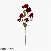 Bouganvillier en Soie Réaliste à 7 Branches, Feuilles Rouge Violet Profond, Fleurs pour Décoration de Noël, Remise de Diplôme, Maison et Jardin, 90cm