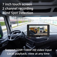 Kit de Monitor de Cámara de Visión Trasera de 7 Pulgadas, Pantalla Táctil LCD TFT, Cámara de 2 Canales y 1080p, BSD, Visera Solar, Monitor de Vehículos, Monitor de TV para Automóviles y Autobuses