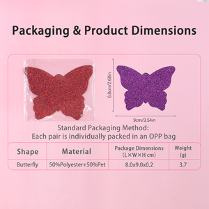 Cache-tétons sans couture pour femmes, autocollants papillon scintillants multicolores pour raves, cache-tétons sexy pour filles, autocollants pour poitrine - Product Image 3