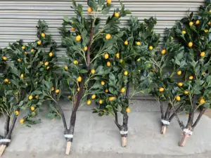 Большое искусственное фруктовое растение, внутреннее искусственное Лимонное дерево для наружного украшения, пластиковое растение