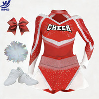 Costume de cheerleading personnalisé pour équipe de filles, uniforme en spandex haute élasticité, impression par sublimation, séchage rapide OEM