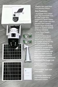 Cámara de Seguridad Solar de Doble Vista 4MP V380 Pro, Inalámbrica para Exteriores con WiFi, Alerta de Movimiento PIR y Acceso Remoto a través de APP - Product Image 2