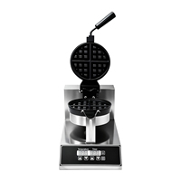 Machine à gaufres belges rotative, antiadhésive, avec contrôle numérique de la température et minuterie, en acier inoxydable, pour café et desserts