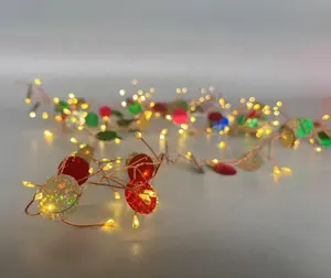 大きな色のキラキラLED銅線クリスマスライトストリングガーランドデコレーションパーティーウェディング