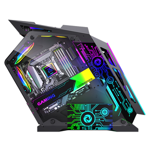 Lovingcool MATX Estuches de computación de vidrio templado Escritorio Cool SPCC Estuches y torres de computadora para juegos con ventilador Vertical <span class=keywords><strong>PC</strong></span> Chasis USB3.0 - Product Image 3
