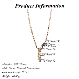 Collana in <span class=keywords><strong>Argento</strong></span> Sterling 925 Placcato Oro Rosa con Tormalina Naturale per <span class=keywords><strong>Donna</strong></span>, Regalo di Anniversario, per Occasioni Speciali - Product Image 2