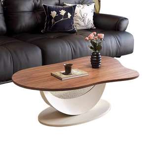 <b>Walnut</b> Coffee <b>Table</b> Cloud Shape Solid Wood Minimalist Living Room Tea <b>Table</b> - Product Image 5