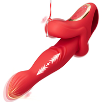 2 in 1 Zungen vibrator Rose Sexspielzeug Weiblich Drücken Sie in G-Punkt Klitoris stimulation Schub Dildo vibrator Weibliche Paare Spielzeug