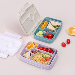 Wholesale BPA Free 6 Compartment <b>Kid</b> Bento Lunch <b>Box</b> Leak Proof 1L Food <b>Storage</b> Container with Lid PP Plastic for School Bag - Product Image 5