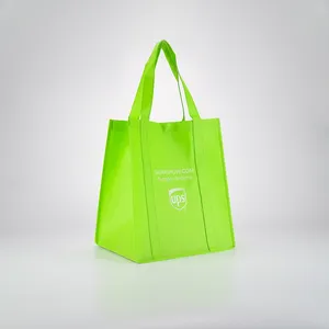 Özel Logo baskılı reklam kaliteli yeniden kullanılabilir alışveriş çantası dokuma olmayan bez çanta