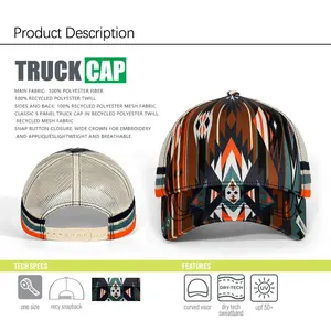 Casquette de baseball en maille flexible imperméable recyclée personnalisée imprimée logo numérique camouflage OEM sublimation réglable casquette de camionneur