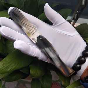 หวีผมทำจากเขาควายธรรมชาติ หวีซี่เรียบทำมือ สำหรับการสางผมอย่างอ่อนโยน ลดการแตกหักของเส้นผม ช่วยส่งเสริมการบำรุง - Product Image 2