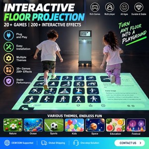 Système sportif AR mobile tout-en-un avec écran tactile interactif et projection au sol pour gymnase et aire de jeux intérieure - Product Image 1