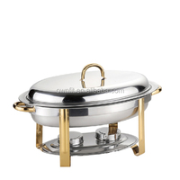 Ensemble de réchauds en acier inoxydable chauffés au gaz Ownfit avec une capacité de 10 L et un support empilable pour une utilisation en buffet dans les hôtels et les restaurants