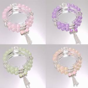 Pulsera de cuentas de cristal craquelado INS Fantasy Popcorn con dije de lazo, color degradado, para niñas y mujeres, pulseras de la amistad, regalo de joyería - Product Image 1