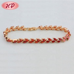 Pulsera de tenis chapada en oro para mujer con circonitas marquesa y cristales multicolor incrustados, joyería de muñeca para bodas, fiestas y banquetes - Product Image 2