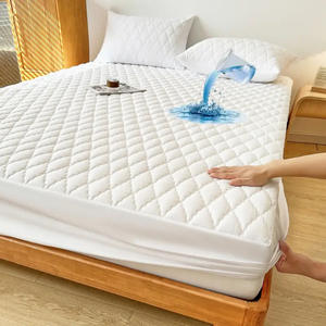 Draps de protection de matelas imperméables de qualité pour hôtels et maisons Couleur unie Housses ajustées de lit respirantes pour adultes Style uni - Product Image 4