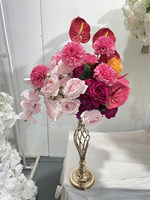 Boule de fleurs en soie rose bonbon faite à la main en 3D IFG pour la décoration de centre de table de mariage, de Noël et de Pâques