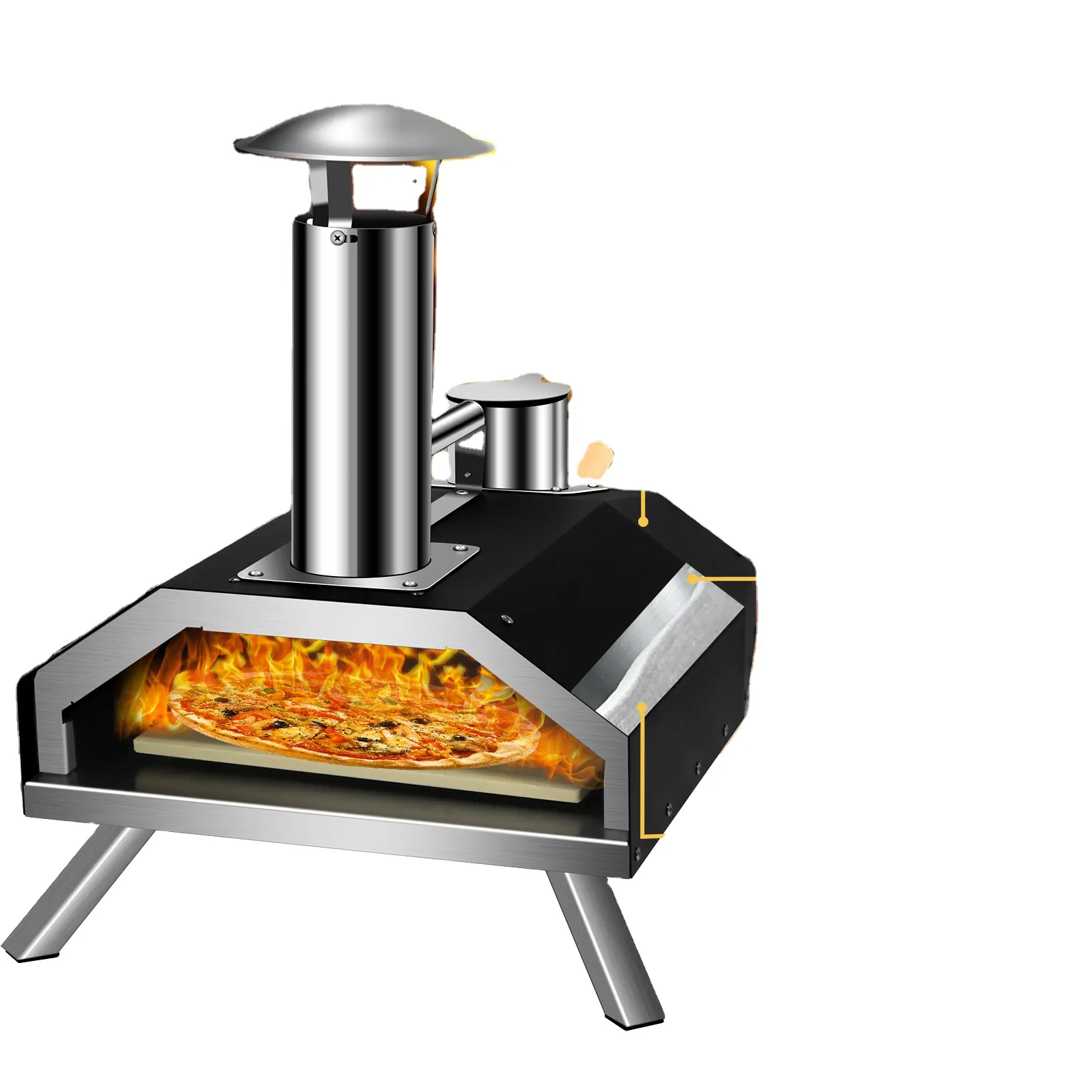 Schlussverkauf Outdoor Bäckerei Edelstahl elektrischer Pizzaofen Pizzaofen Mini-Pizzaofen mit Timer