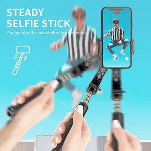2024 Q08 estabilizador de cardán 360 rotación para teléfono Selfi Stick con trípode oculto móvil de un solo eje cardán Video para Tiktok