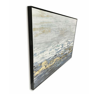 100% hecho a mano gran arte de pared abstracto paisaje gris pintura al óleo con marco decoración del hogar Art Deco diseño estilo lienzo Material - Product Image 5