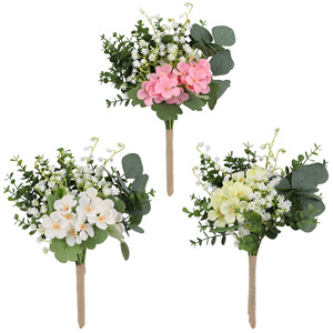 Bouquets de mariage artificiels Guanyi, fleurs en soie et plastique, eucalyptus, marguerites, gypsophile pour décorations de table de mariage. - Product Image 5