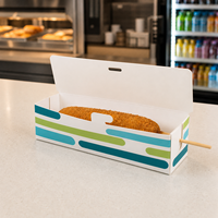 Caja Plegable Biodegradable y Ecológica para Hot Dogs, Impresión Personalizada al por Mayor, Fabricante de Envases de Alimentos Desechables Resistentes a la Grasa